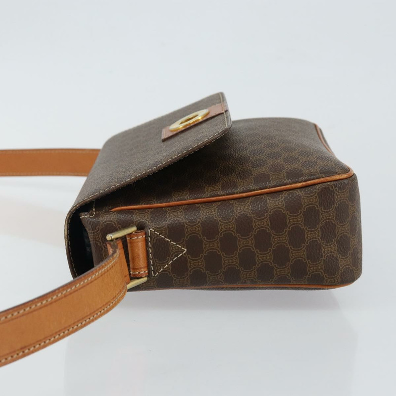 【日本直送】CELINE Macadam帆布肩背包 PVC皮革 棕色 金色 正品 143496-3