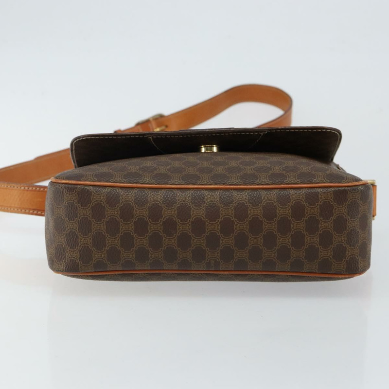 【日本直送】CELINE Macadam帆布肩背包 PVC皮革 棕色 金色 正品 143496-4