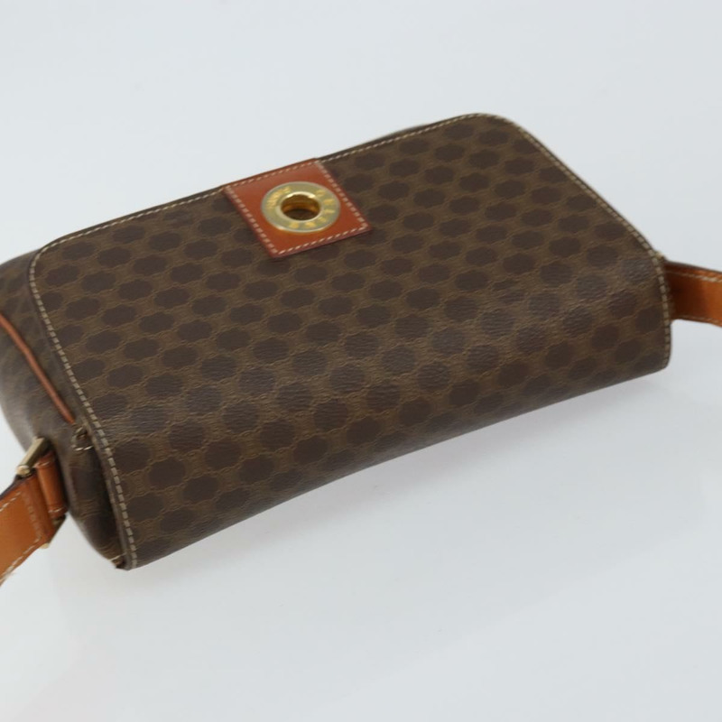 【日本直送】CELINE Macadam帆布肩背包 PVC皮革 棕色 金色 正品 143496-5