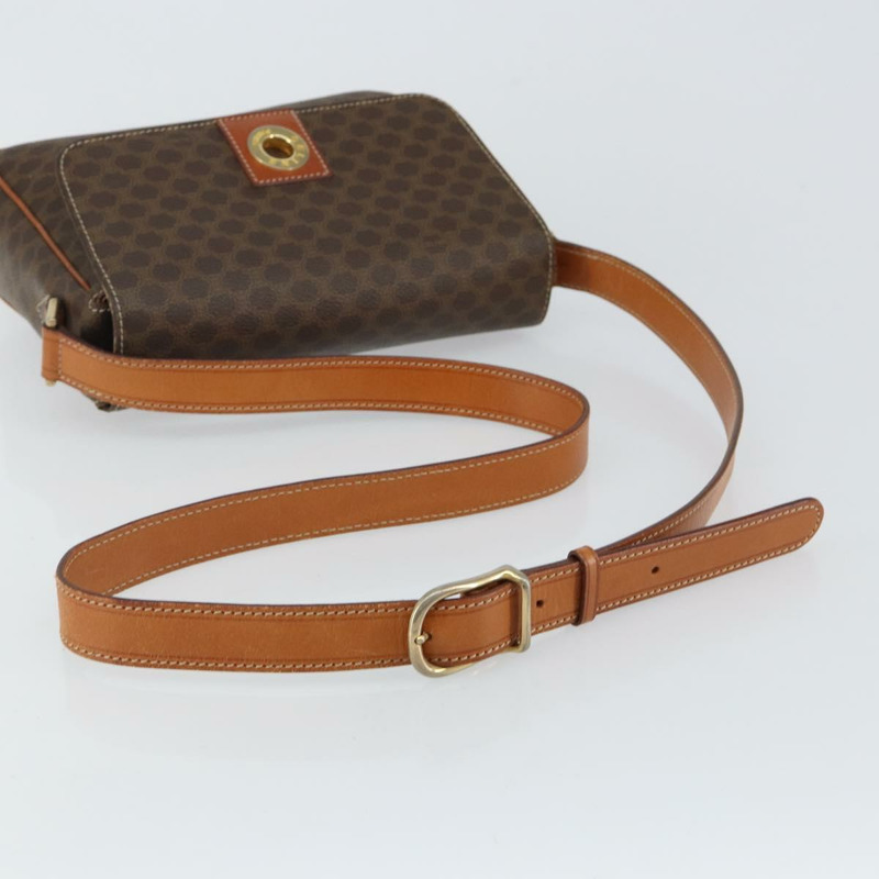 【日本直送】CELINE Macadam帆布肩背包 PVC皮革 棕色 金色 正品 143496-6