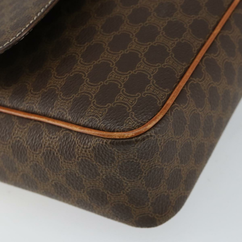 【日本直送】CELINE Macadam帆布肩背包 PVC皮革 棕色 金色 正品 143496-13