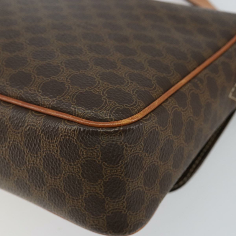 【日本直送】CELINE Macadam帆布肩背包 PVC皮革 棕色 金色 正品 143496-14