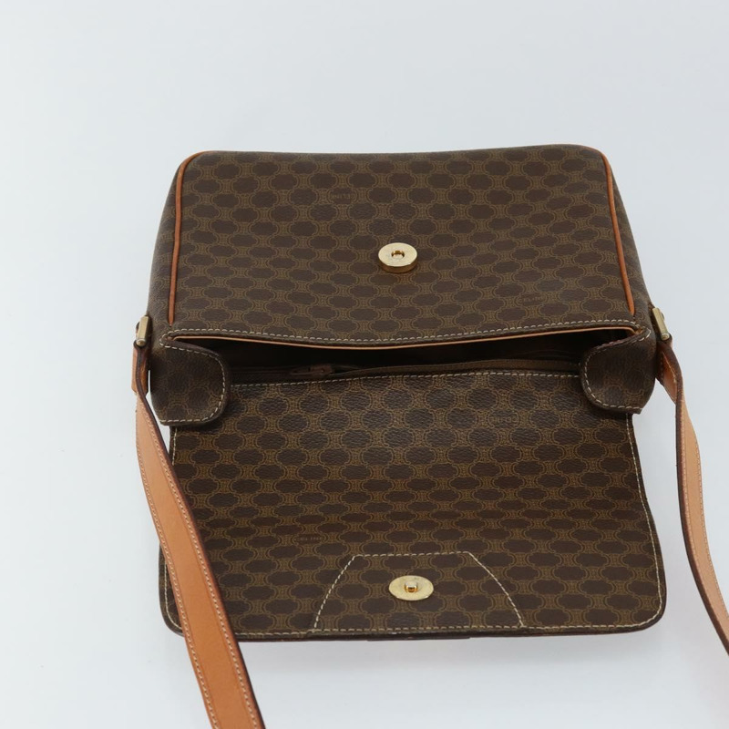 【日本直送】CELINE Macadam帆布肩背包 PVC皮革 棕色 金色 正品 143496-17