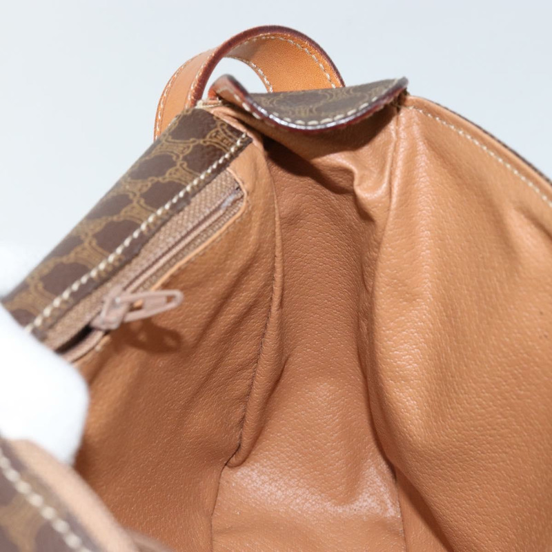 【日本直送】CELINE Macadam帆布肩背包 PVC皮革 棕色 金色 正品 143496-18