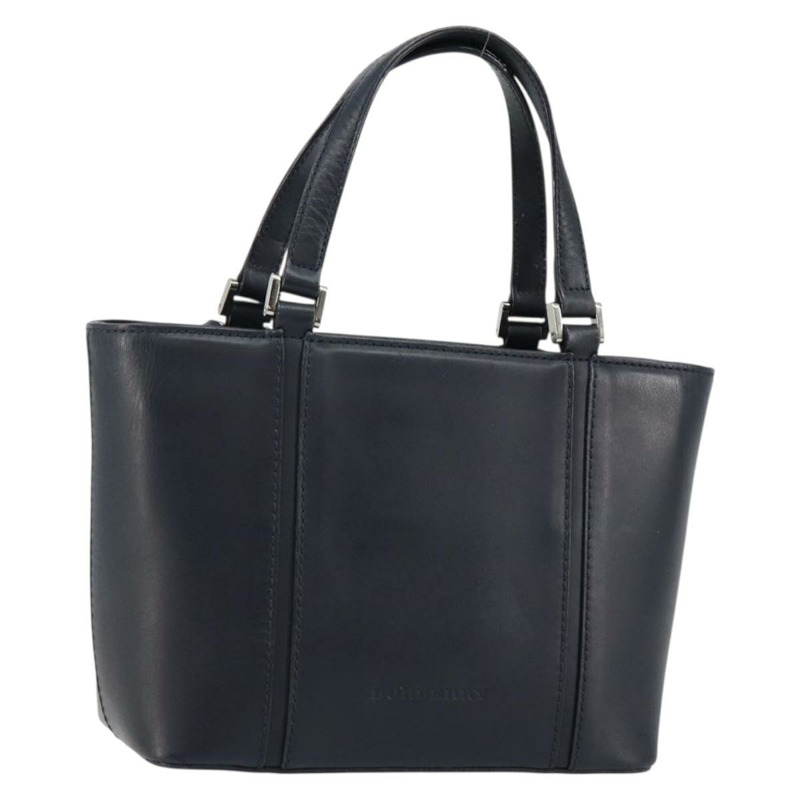 【日本直送】BURBERRY 手提包 皮革 海軍藍 銀色 正品 BA6227-0