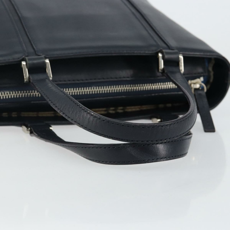 【日本直送】BURBERRY 手提包 皮革 海軍藍 銀色 正品 BA6227-6