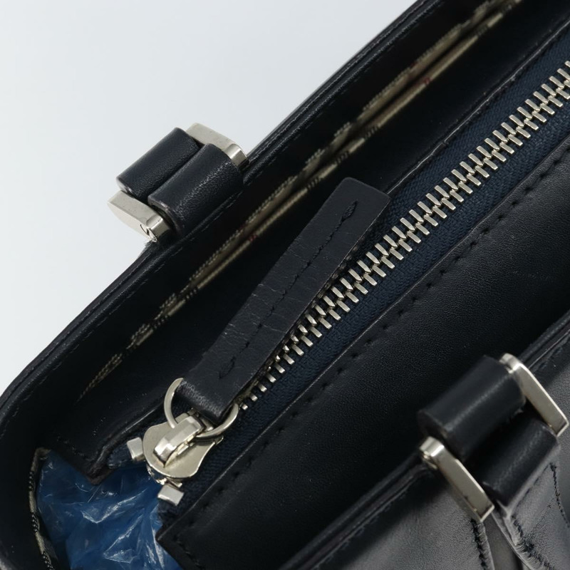 【日本直送】BURBERRY 手提包 皮革 海軍藍 銀色 正品 BA6227-9