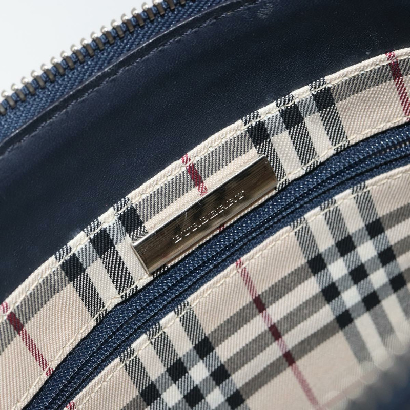 【日本直送】BURBERRY 手提包 皮革 海軍藍 銀色 正品 BA6227-10
