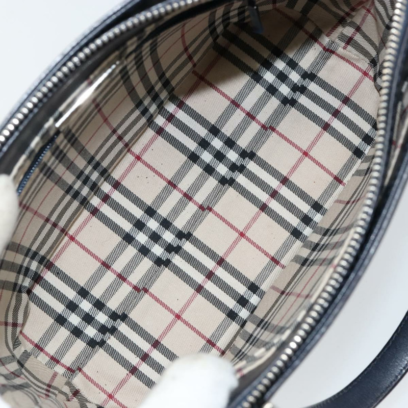 【日本直送】BURBERRY 手提包 皮革 海軍藍 銀色 正品 BA6227-11