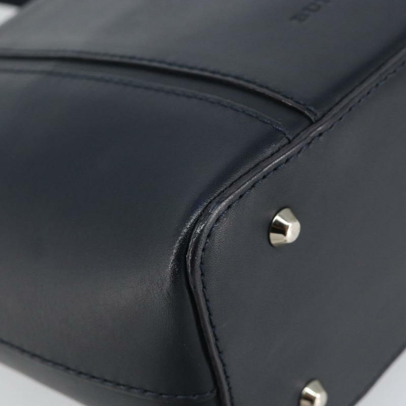 【日本直送】BURBERRY 手提包 皮革 海軍藍 銀色 正品 BA6227-14