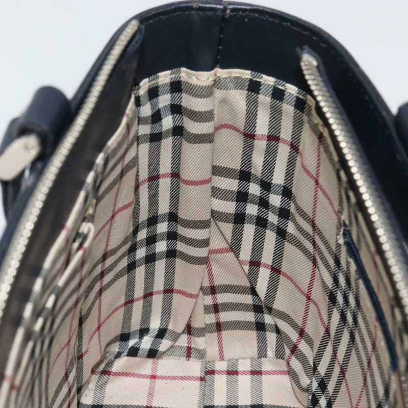 【日本直送】BURBERRY 手提包 皮革 海軍藍 銀色 正品 BA6227-17
