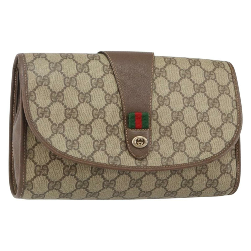 【日本直送】GUCCI GG Supreme Web Sherry Line 手提包 PVC 米色 金色 156 01 030 正品 143490-0