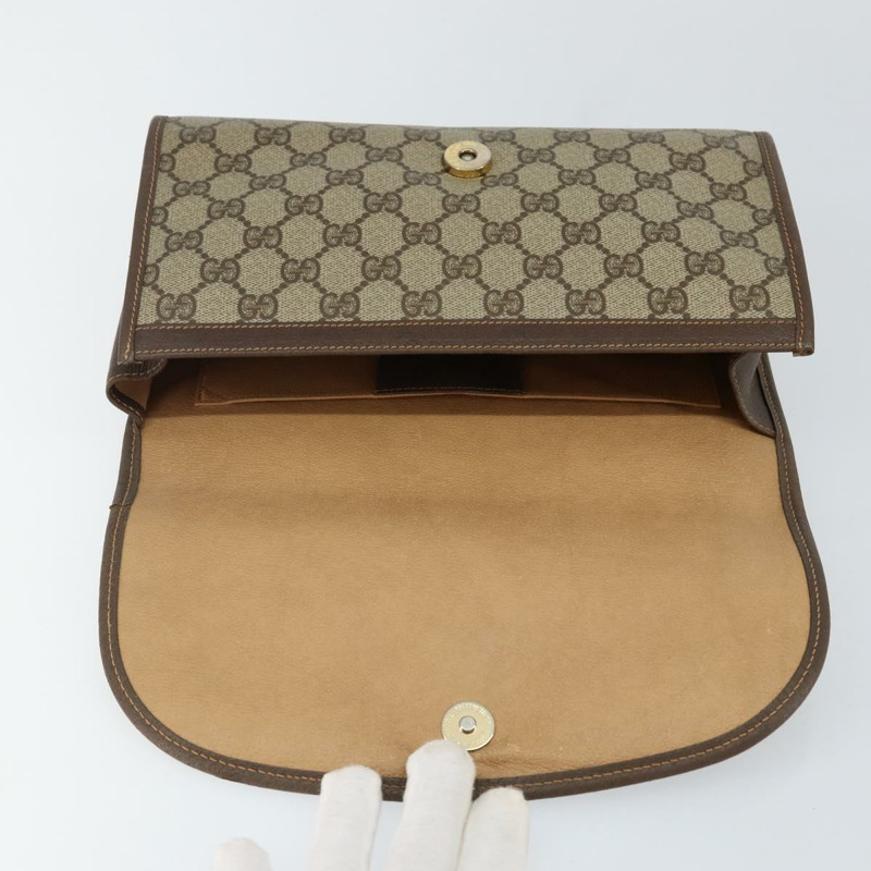 【日本直送】GUCCI GG Supreme Web Sherry Line 手提包 PVC 米色 金色 156 01 030 正品 143490-8