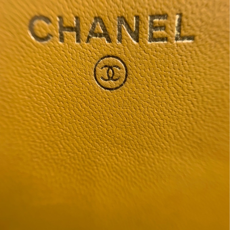 Chanel 芯片款 手柄woc 黃色 尺寸約17x10×3.3cm-7
