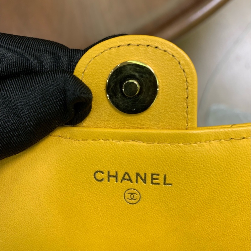 Chanel 芯片款 手柄woc 黃色 尺寸約17x10×3.3cm-8