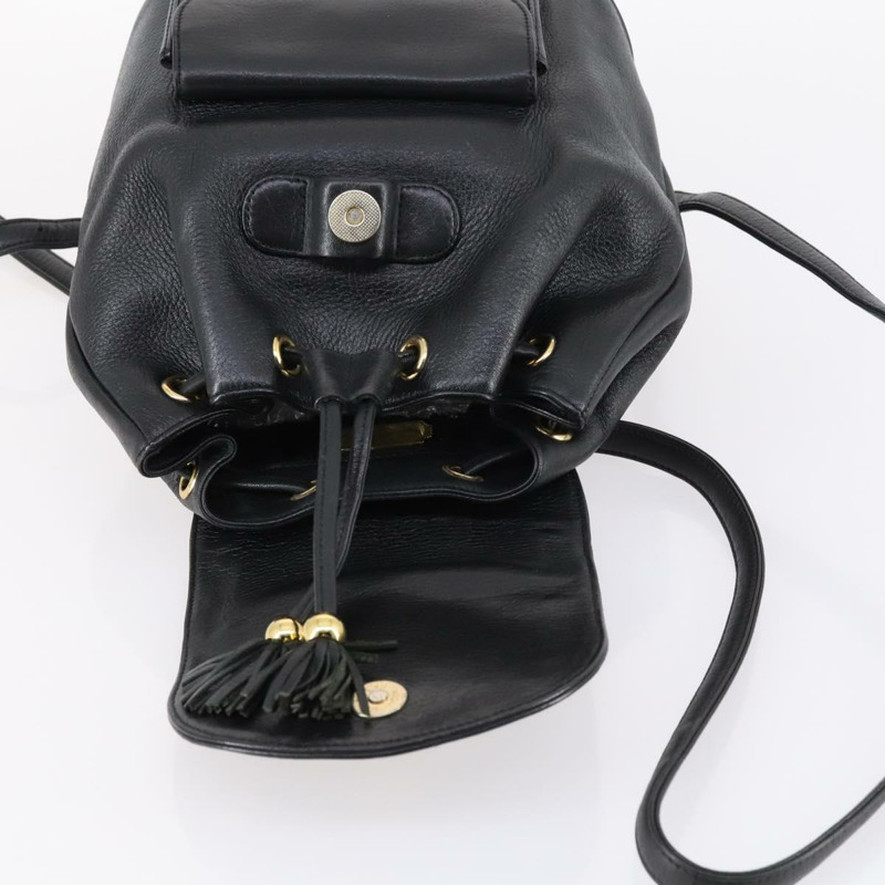 【日本直送】MCM鉚釘雙肩包,黑色皮革,金色,正品編號144411-9