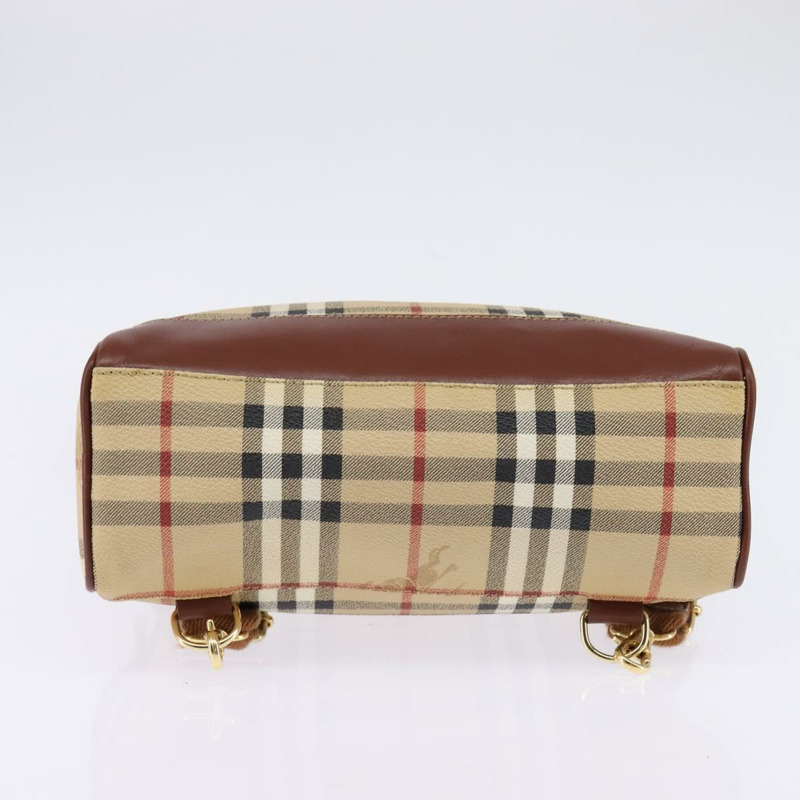 【日本直送】BURBERRY Nova 格紋雙肩包 PVC 米色 金色 正品 144466-4