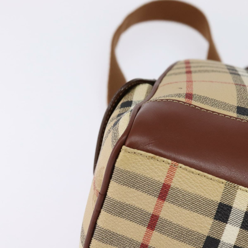 【日本直送】BURBERRY Nova 格紋雙肩包 PVC 米色 金色 正品 144466-13