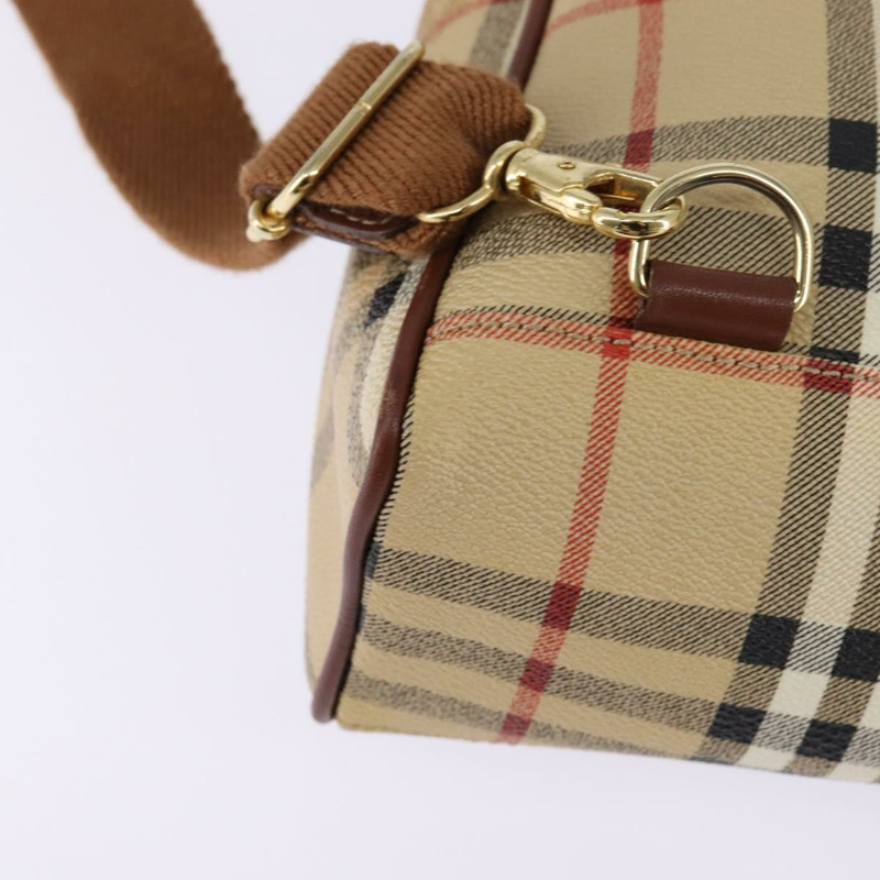 【日本直送】BURBERRY Nova 格紋雙肩包 PVC 米色 金色 正品 144466-15