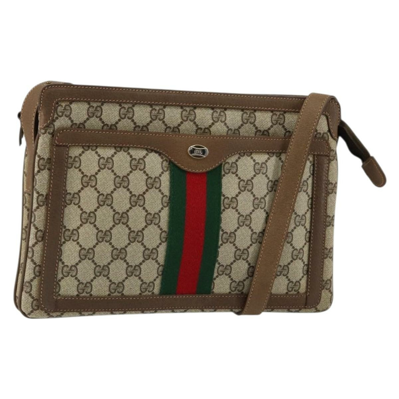 【日本直送】GUCCI GG Supreme Web Sherry Line 手提包 PVC 米色 金色 14 02 013 正品 144420-0