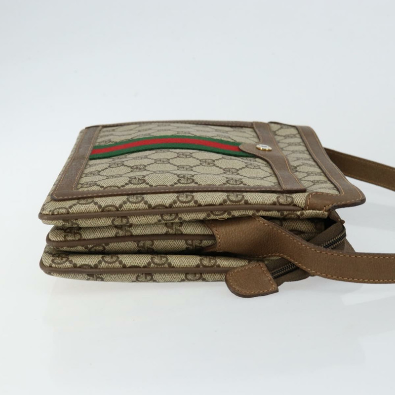 【日本直送】GUCCI GG Supreme Web Sherry Line 手提包 PVC 米色 金色 14 02 013 正品 144420-2