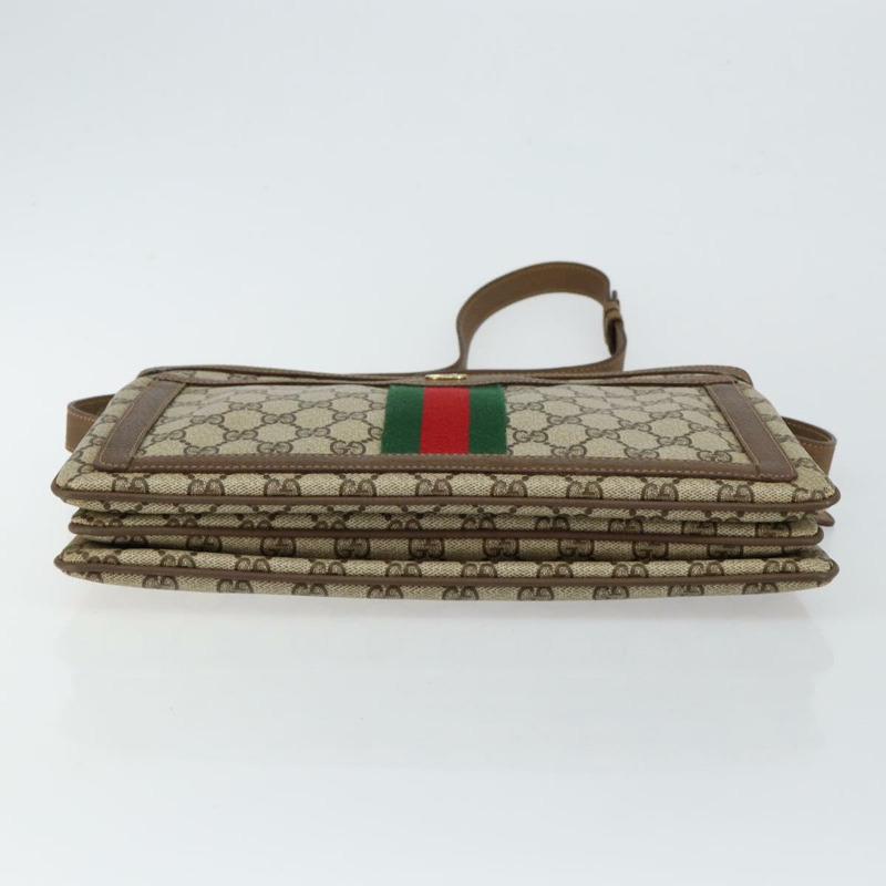 【日本直送】GUCCI GG Supreme Web Sherry Line 手提包 PVC 米色 金色 14 02 013 正品 144420-4