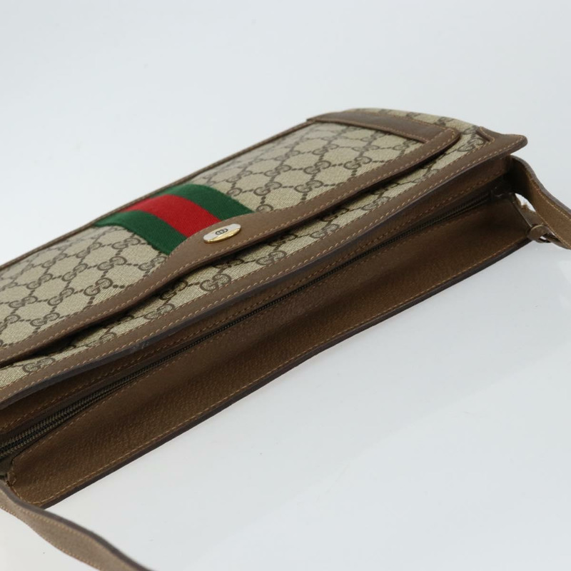 【日本直送】GUCCI GG Supreme Web Sherry Line 手提包 PVC 米色 金色 14 02 013 正品 144420-5