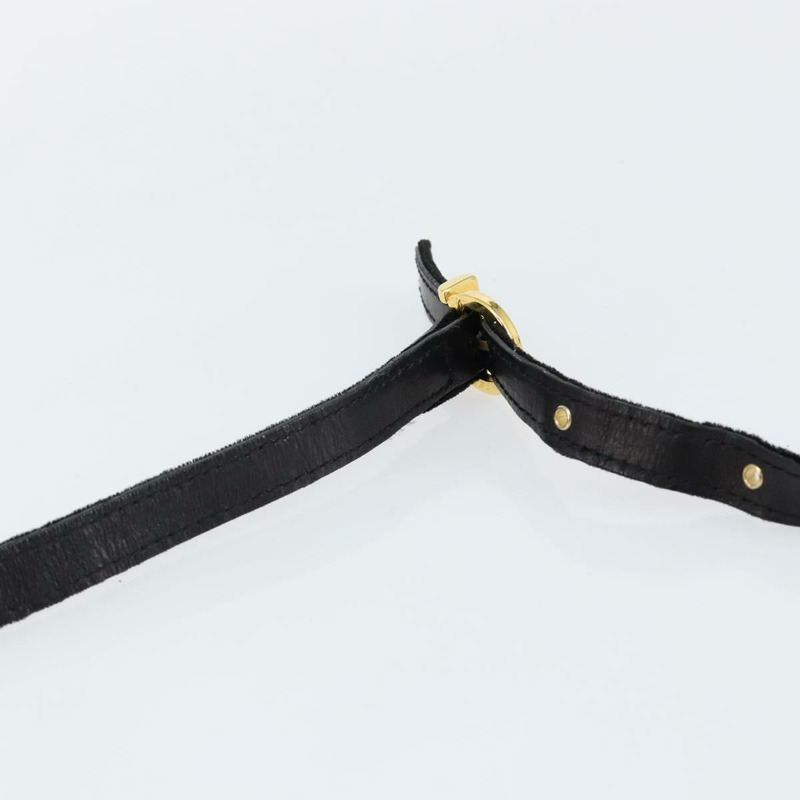 【日本直送】Salvatore Ferragamo Gancini 天鵝絨單肩包 黑色 金色 正品 144388-7