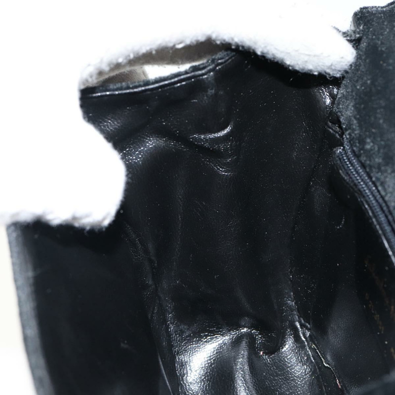 【日本直送】Salvatore Ferragamo Gancini 天鵝絨單肩包 黑色 金色 正品 144388-17