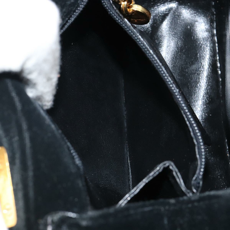 【日本直送】Salvatore Ferragamo Gancini 天鵝絨單肩包 黑色 金色 正品 144388-18