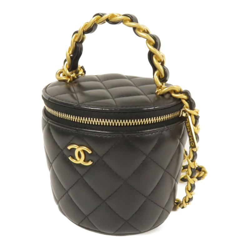 CHANEL 牛皮皮革Chain Shoulder金扣手挽肩背兩用袋-2