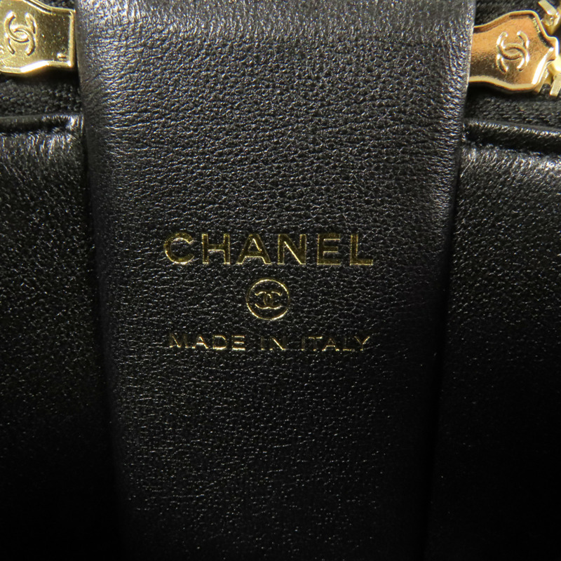 CHANEL 牛皮皮革Chain Shoulder金扣手挽肩背兩用袋-8