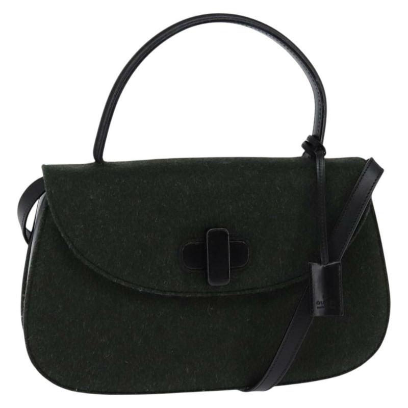 【日本直送】GUCCI 手提包 毛氈 兩用 卡其色 銀色 正品 144382-0