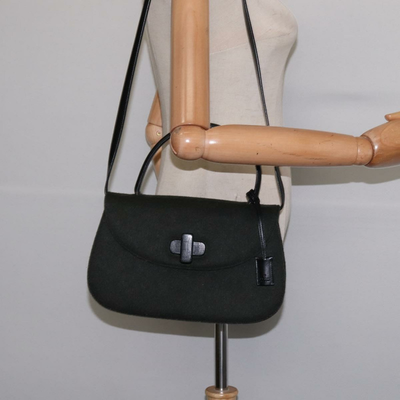 【日本直送】GUCCI 手提包 毛氈 兩用 卡其色 銀色 正品 144382-22