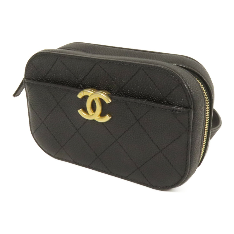 CHANEL 牛皮皮革Chain Shoulder金扣肩背袋-2