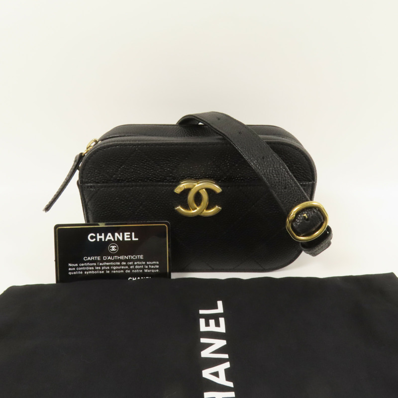 CHANEL 牛皮皮革Chain Shoulder金扣肩背袋-10