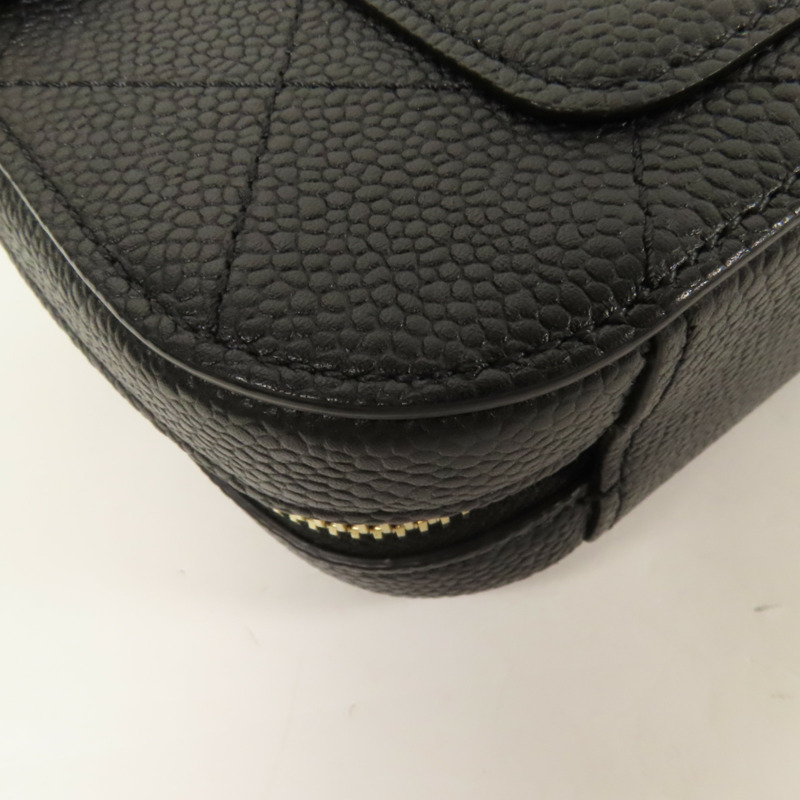 CHANEL 牛皮皮革Chain Shoulder金扣肩背袋-12