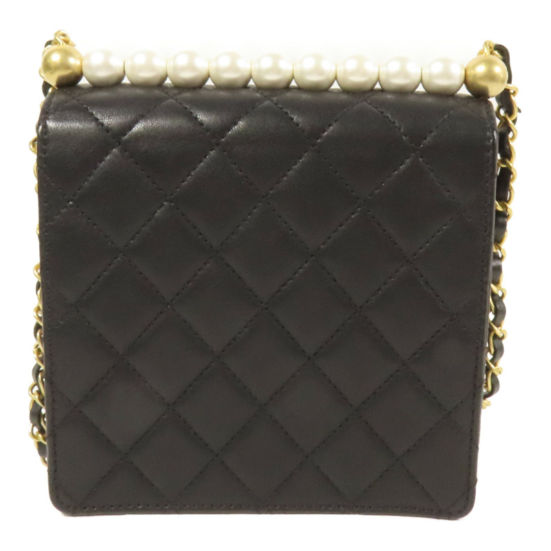 CHANEL 牛皮皮革Chain Shoulder金扣肩背袋-1