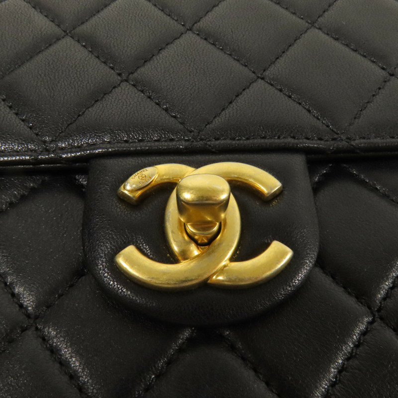 CHANEL 牛皮皮革Chain Shoulder金扣肩背袋-6