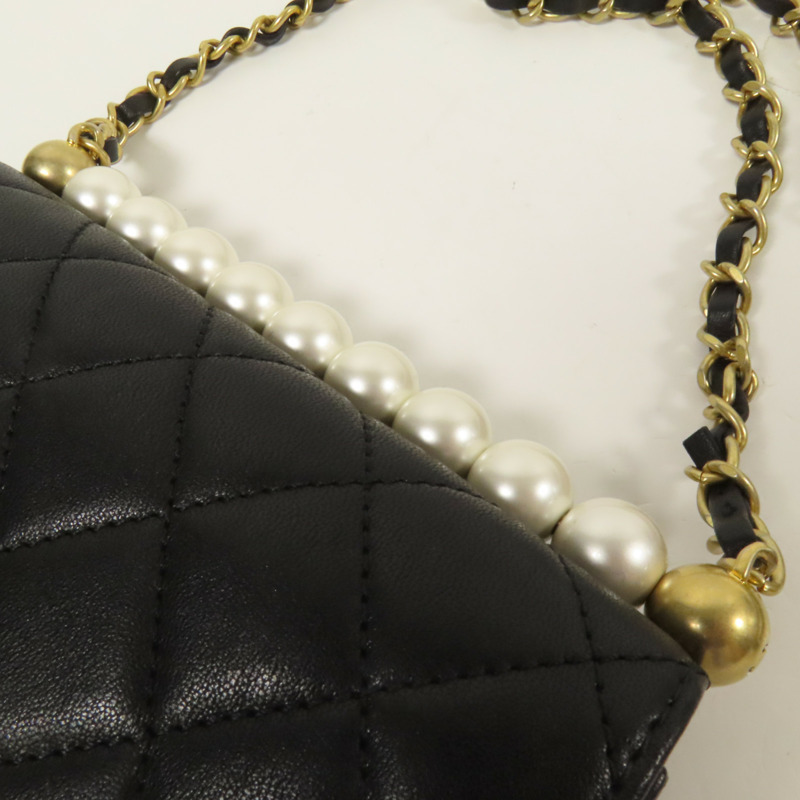 CHANEL 牛皮皮革Chain Shoulder金扣肩背袋-7