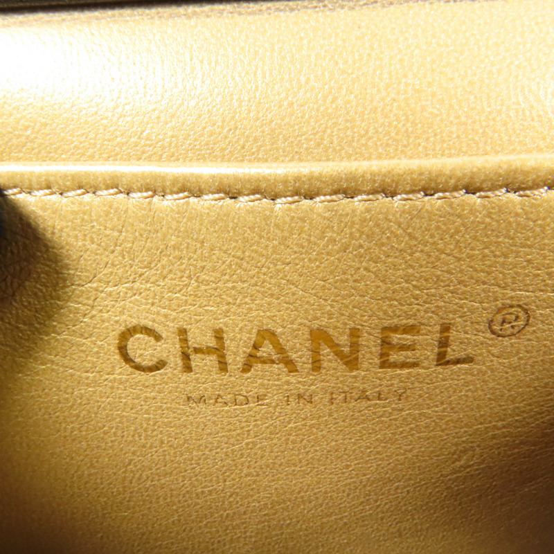 CHANEL 牛皮皮革Chain Shoulder金扣肩背袋-8