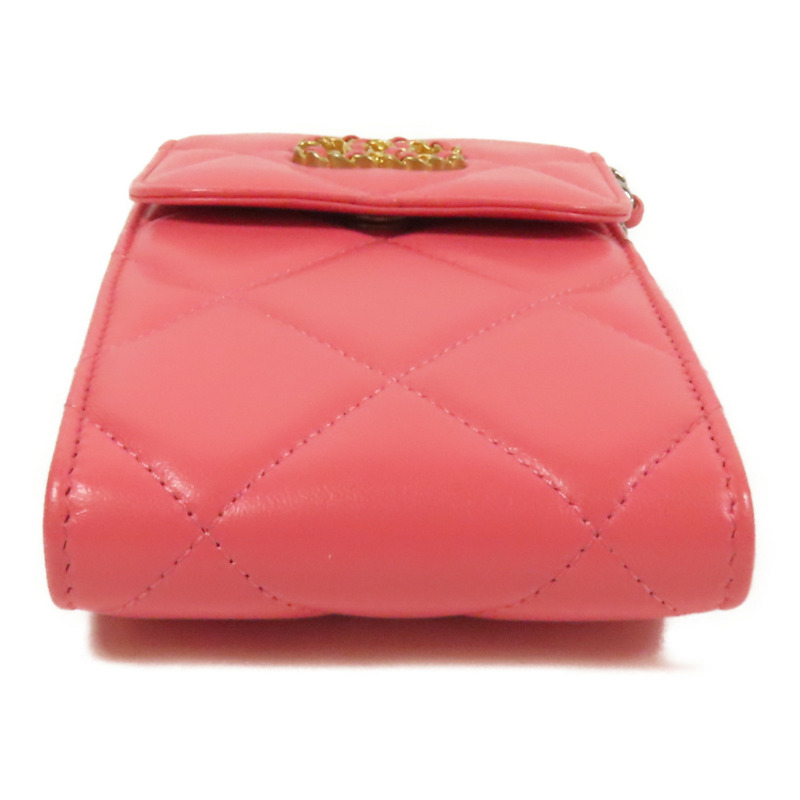 CHANEL 牛皮皮革Chain Shoulder金扣鏈帶肩背袋-3