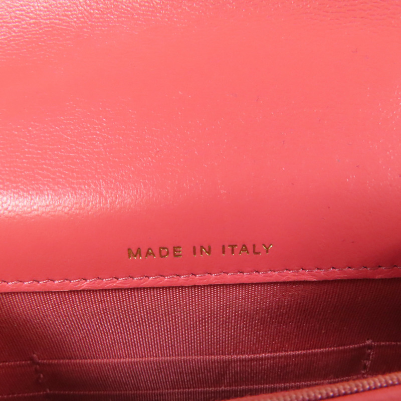 CHANEL 牛皮皮革Chain Shoulder金扣鏈帶肩背袋-8