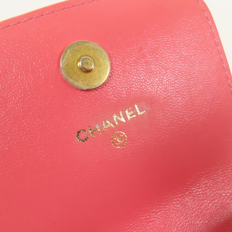 CHANEL 牛皮皮革Chain Shoulder金扣鏈帶肩背袋-9