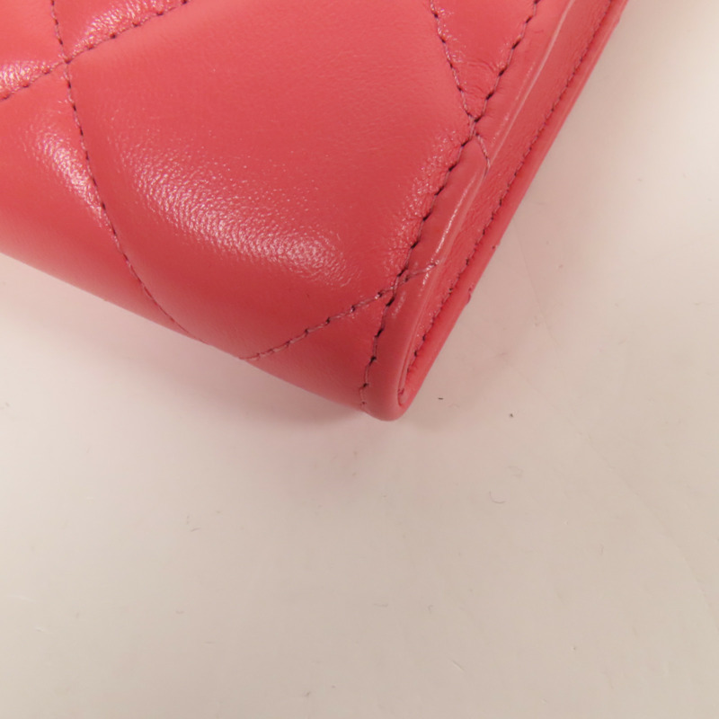 CHANEL 牛皮皮革Chain Shoulder金扣鏈帶肩背袋-11