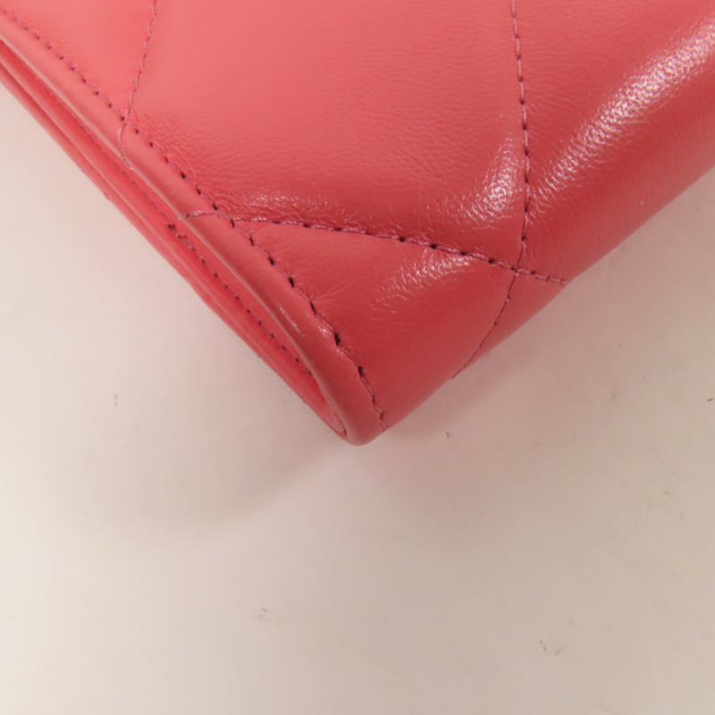 CHANEL 牛皮皮革Chain Shoulder金扣鏈帶肩背袋-12