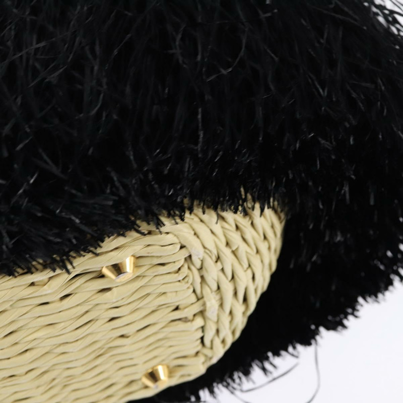 【日本直送】PRADA 籃子包 手提包 拉菲草編織 兩用 黑色 金色 正品 144390-17