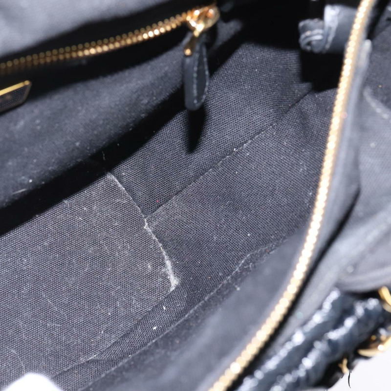 【日本直送】PRADA 籃子包 手提包 拉菲草編織 兩用 黑色 金色 正品 144390-20