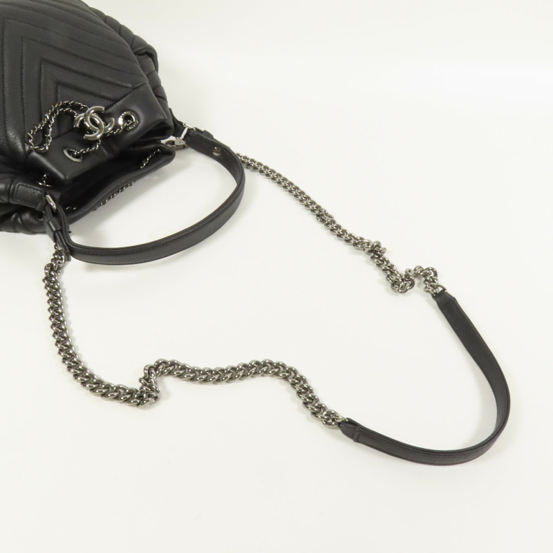 CHANEL 牛皮皮革2 Way Shoulder Bucket Bag手挽肩背兩用袋-4