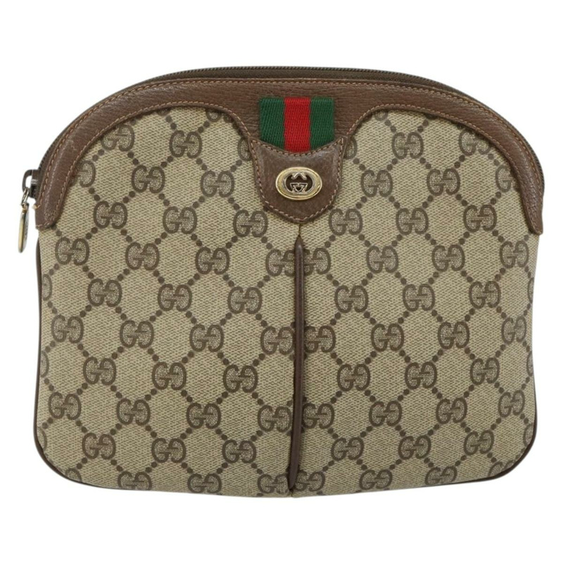 【日本直送】GUCCI GG Supreme Web Sherry Line 手提包 PVC 米色 金色 904 02 047 正品 144351-12